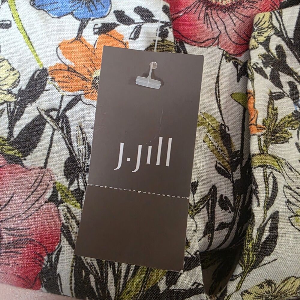 NWT J Jill Love Linen Dress Size 4X Floral Sleeveless Pockets Mini Pastel Linen - Picture 8 of 12